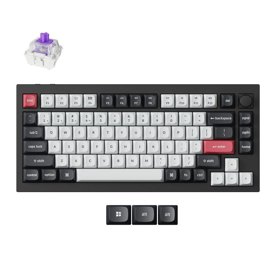 Keyboard Keychron Q1 HE 75% QMK Wireless Swappable Gateron Magnetic Nebula Switch - Black