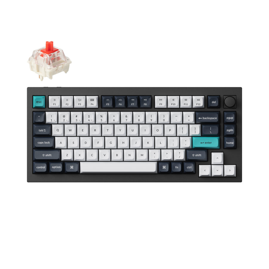 Keyboard Keychron Q1 Max 75% FF Wireless Swappable RGB Gateron Jupiter Red - Black