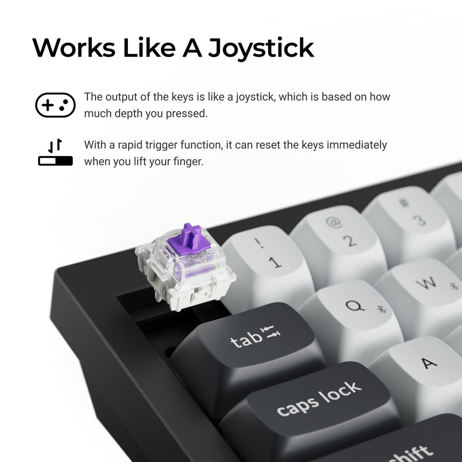 Keyboard Keychron Q2 HE 65% QMK Wireless Swappable Gateron 2.0 Double-Rail Switch - Black