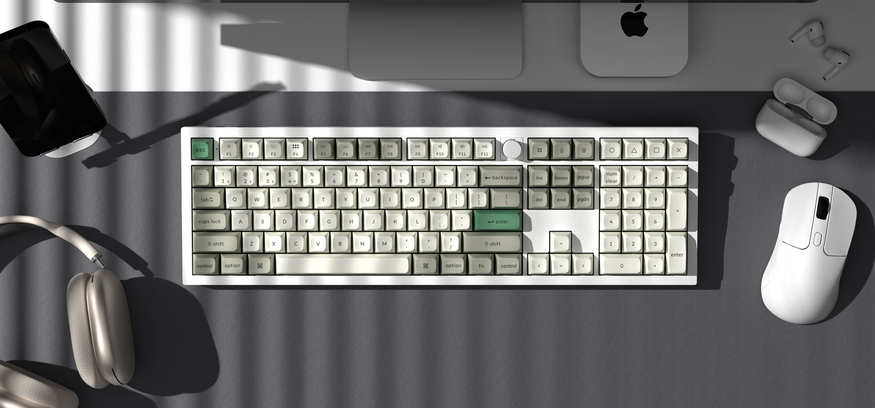 Keyboard Keychron Q6 Max FF Wireless Full-Size Swappable RGB Gateron Jupiter Red Switch - White