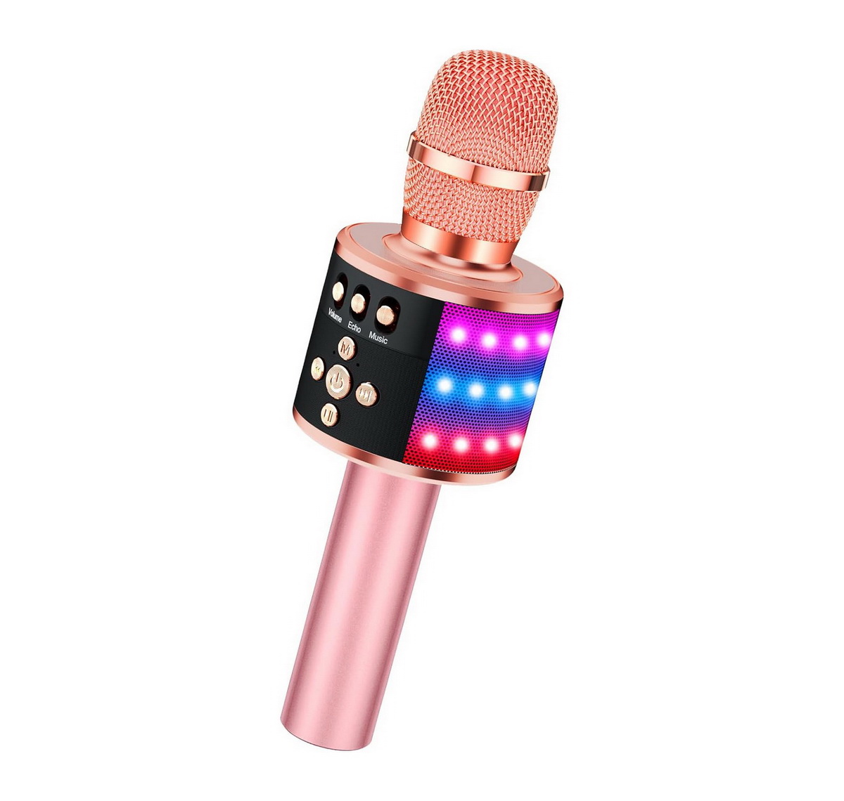 Microphone Bluetooth Karaoke LDK Q78 w/Stereo Speakers & microSD Card Slot Rose Gold