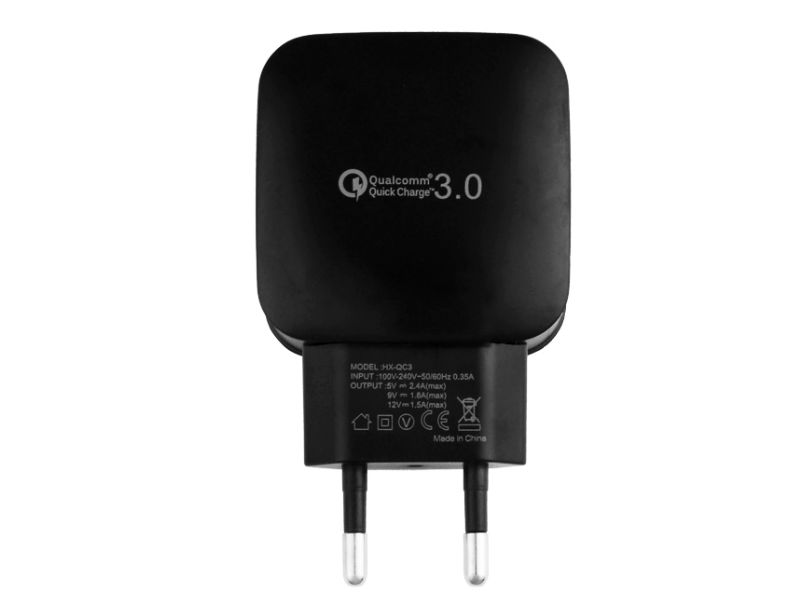 Universal Fast Charger for Smartphones Qualcomm Quick Charge QC 3.0 Black