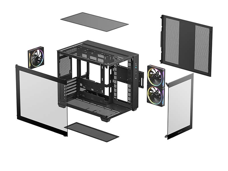 ATX Micro Case Deepcool CG330 3F Black Panoramic Glass w/USB 3.0 x1 USB 2.0x2, 3x120mm ARGB Fans