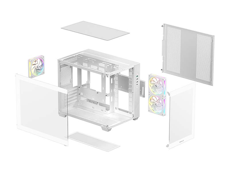 ATX Micro Case Deepcool CG330 3F White Panoramic Glass w/USB 3.0 x1 USB 2.0x2, 3x120mm ARGB Fans