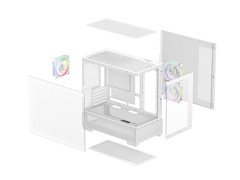 ATX Micro Case Deepcool CG380 3F White Panoramic Glass w/USB 3.0 x2, 3x120mm ARGB Fans