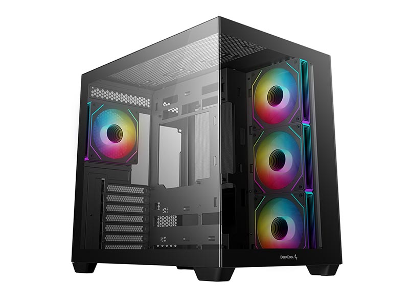 ATX Midi Tower Case Deepcool CG530 4F Black Panoramic Glass w/USB 3.0 x2, 4x120mm ARGB Fans