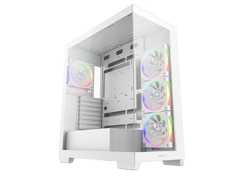 ATX Midi Tower Case Deepcool CG580 4F V2 WH Panoramic Glass w/USB 3.0 x2, 4x120mm ARGB Fans White