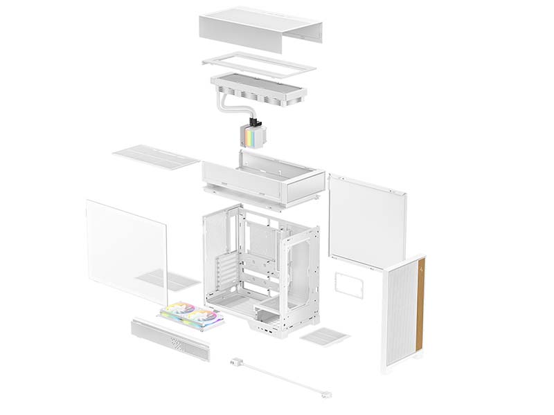 ATX Midi Tower Case Deepcool CL6600 White w/360 Liquid Cooling System, 2xUSB 3.0, 2x120mm ARGB Fans
