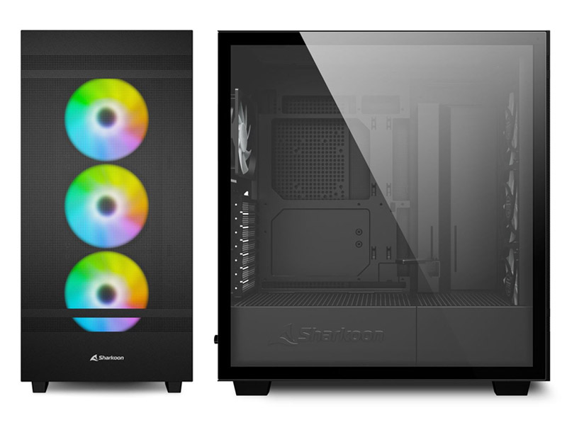 ATX Midi Tower Case Sharkoon Rebel C50 Black ARGB w/2xUSB 3.0, Type-C USB 3.2, 4x 120mm Fans
