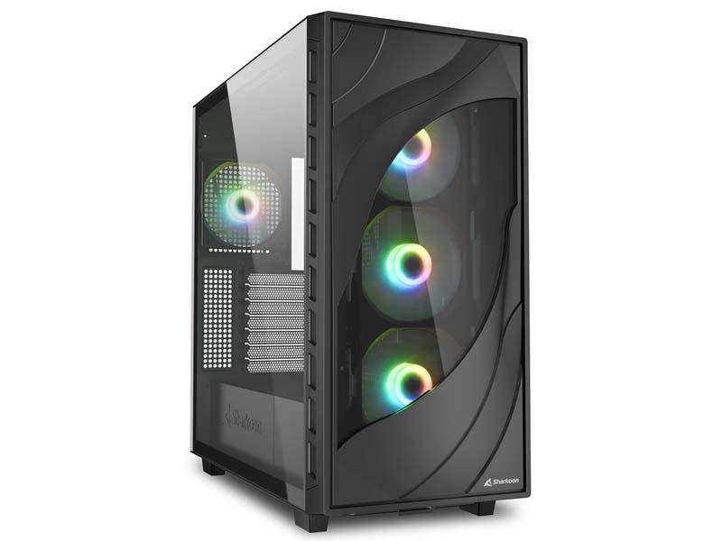 ATX Midi Tower Case Sharkoon Rebel C80G Black ARGB w/2xUSB 3.0, Type-C USB 3.2, 4x 120mm Fans