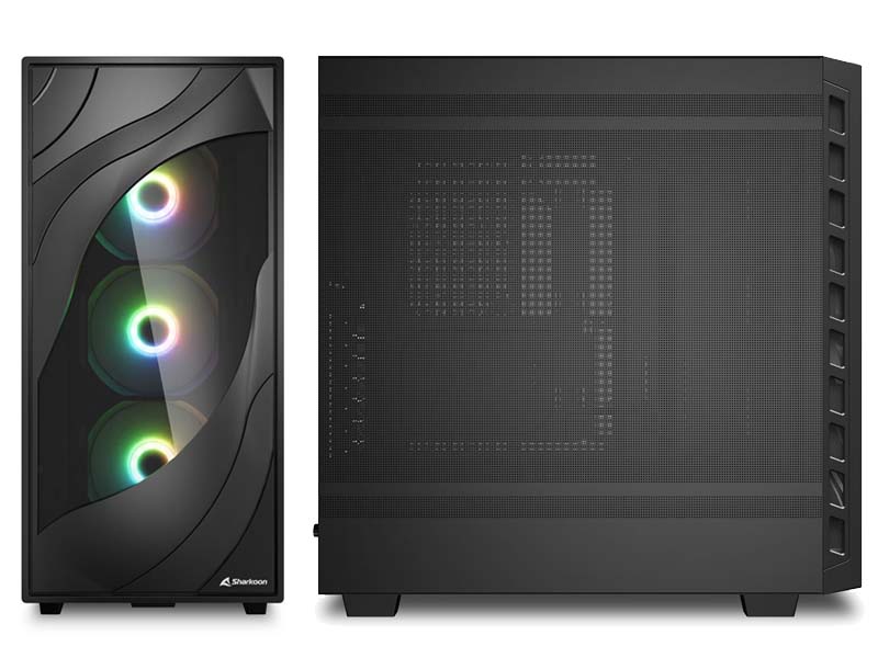 ATX Midi Tower Case Sharkoon Rebel C80M Black ARGB w/2xUSB 3.0, Type-C USB 3.2, 4x 120mm Fans