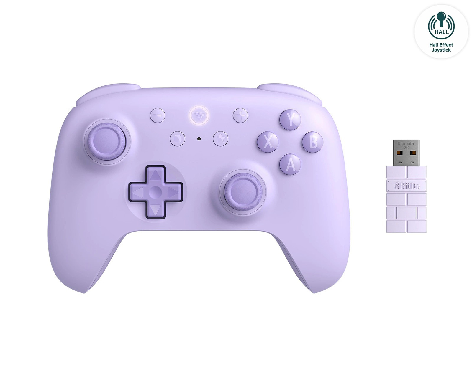 Wireless Controller for PC/Android 8BitDo Ultimate 2C Purple (w/ Hall Effect Joysticks)