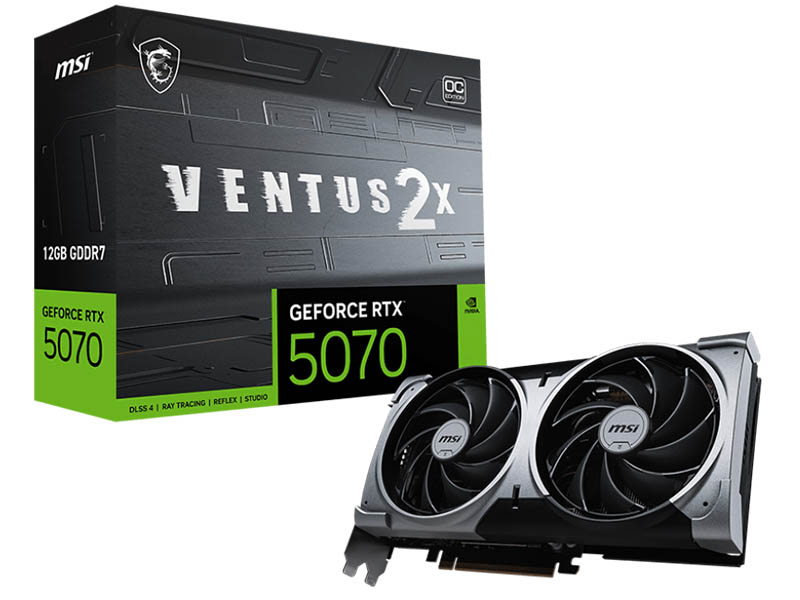 MSI GeForce RTX 5070 VENTUS 2X OC 12GB GDDR7/HDMI/3xDP/DX12U/PCIe 5.0/TORX FAN 5.0