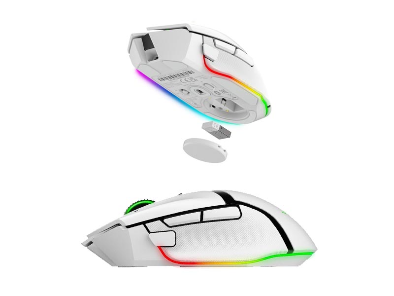 Mouse Razer Basilisk V3 Pro HyperSpeed Wireless & BT Ergonomic Focus Pro Optical RGB Gaming White