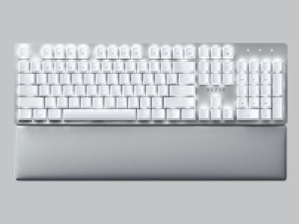 Keyboard Razer Pro Type Ultra Wireless/BT/USB Type-C Mechanical Gaming White Backlit Yellow Switch