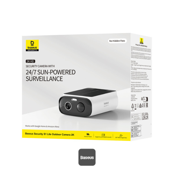 Baseus Smart Home WiFi Outdoor Camera S1 Lite Solar 2K White
