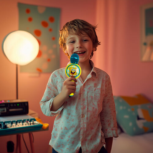 Microphone Bluetooth Karaoke OTL - Spongebob Popsing LED