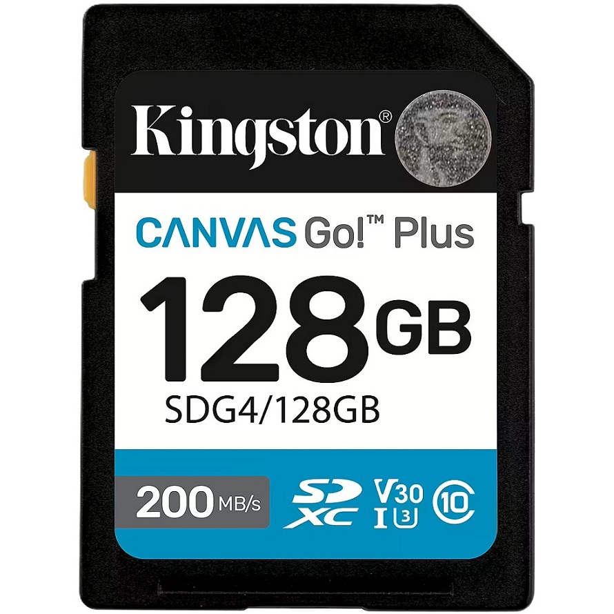 Secure Digital Kingston 128GB SDXC Canvas Go Plus! Up to 200 Read CL10 UHS-I U3 V30