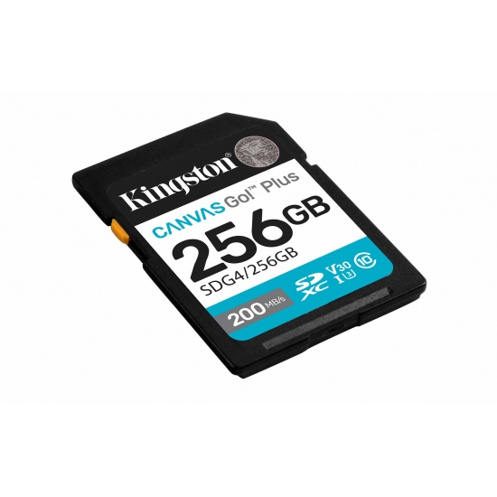 Secure Digital Kingston 256GB SDXC Canvas Go Plus! 200R/160W CL10 UHS-I U3 V30