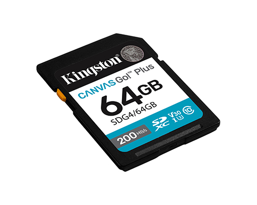 Secure Digital Kingston 64GB SDXC Canvas Go Plus! Up to 200 Read CL10 UHS-I U3 V30