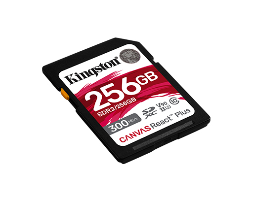 Secure Digital Kingston 256GB SDXC Canvas React Plus CL10 UHS-II U3 V90 4K/8K 300MB Read