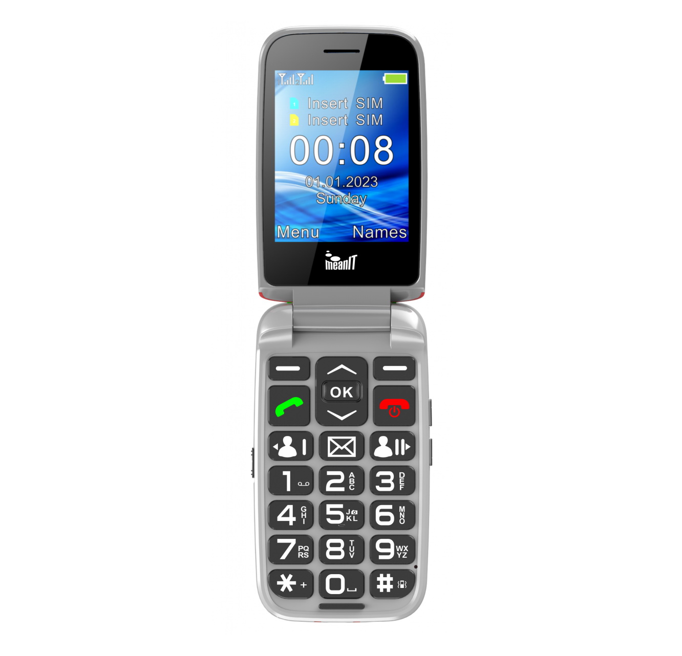 Mobile Phone MeanIT Senior Flip Max Red