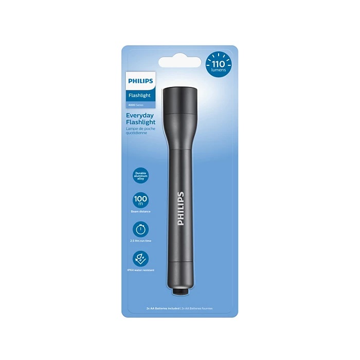 Flashlight Philips Everyday LED Torch IPX4 Water Resistant
