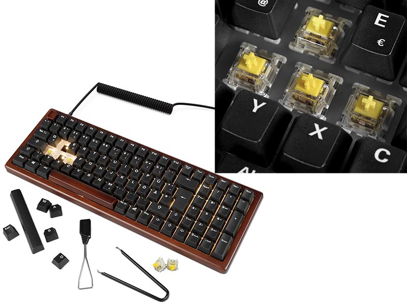 Keyboard Sharkoon SKILLER SGK50 S2 Wood PBT Mechanical Gaming w/Gateron G Pro 3.0 Yellow