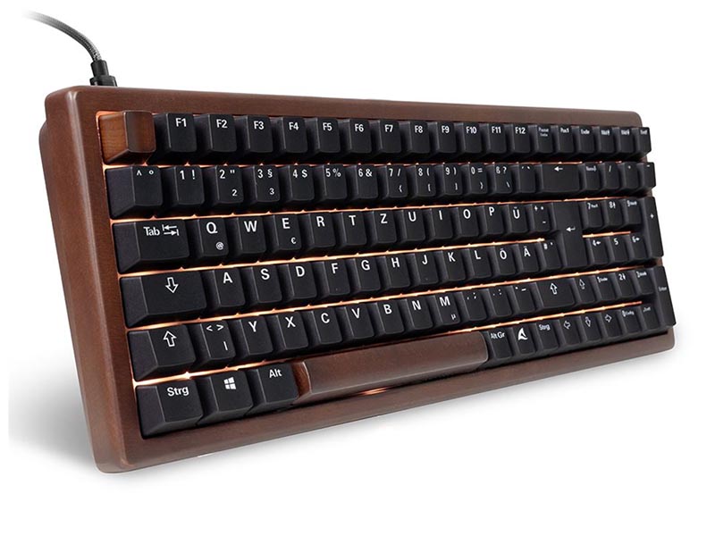 Keyboard Sharkoon SKILLER SGK50 S2 Wood PBT Mechanical Gaming w/Gateron G Pro 3.0 Yellow