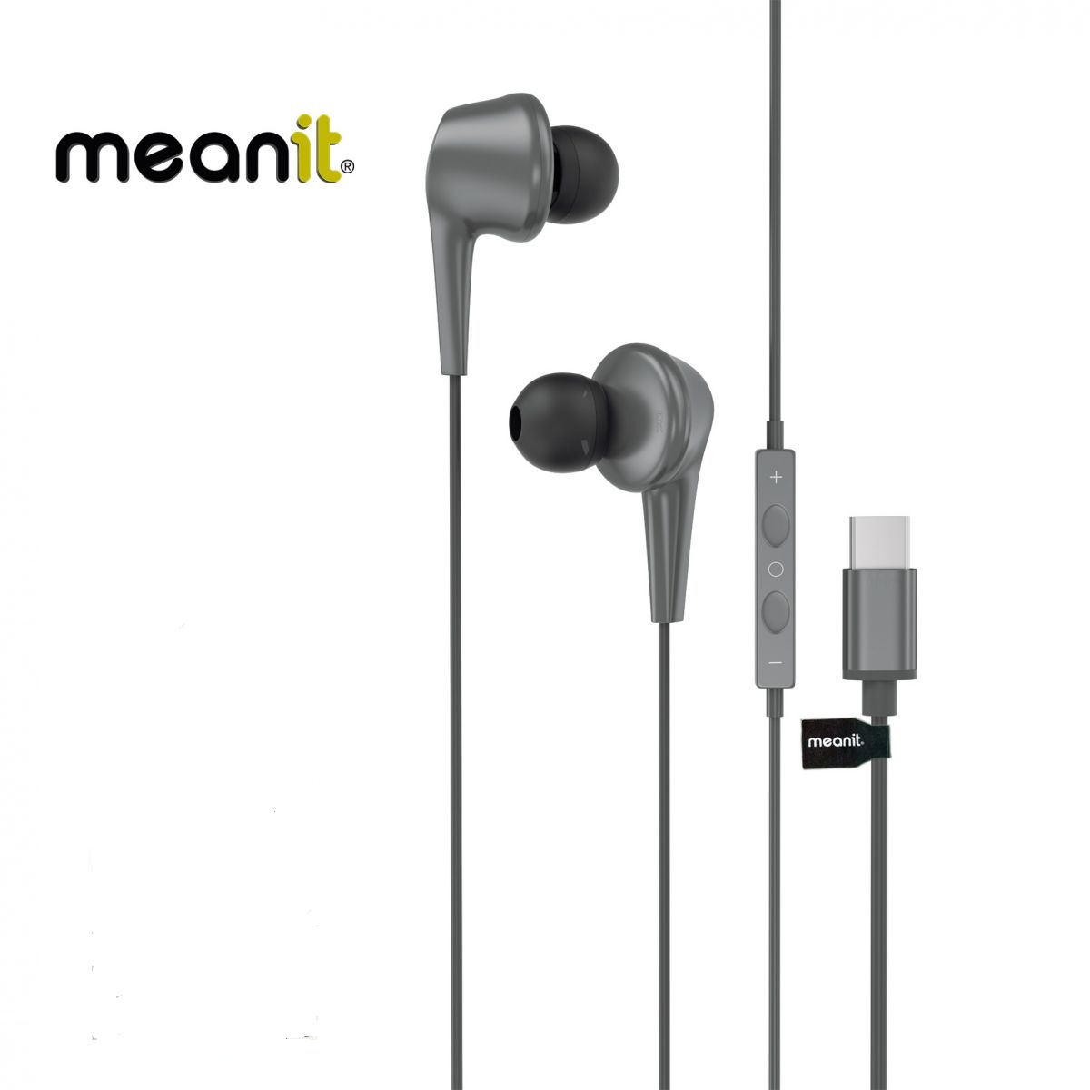 Earphones MeanIT Type-C w/Microphone Black