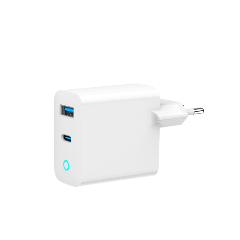 USB Universal Power Charger 2 port Gembird 45W Type C White