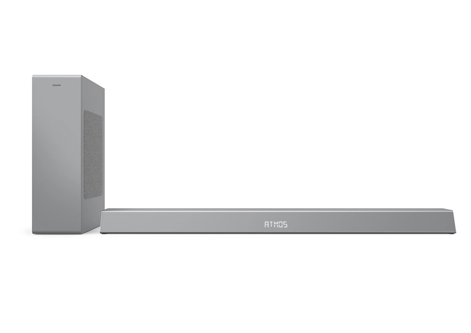 Soundbar Philips TAB8505 2.1 BT/USB /w wireless subwoofer Grey