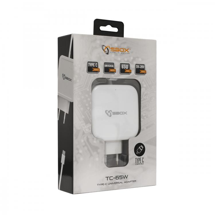 USB Universal Power Charger SBOX Type-C 65W White