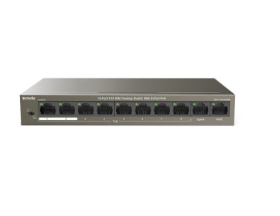 Tenda Switch 8Port 10/100Mbps+2port Gigabit With 8-Port PoE TEF1110P-8-63W