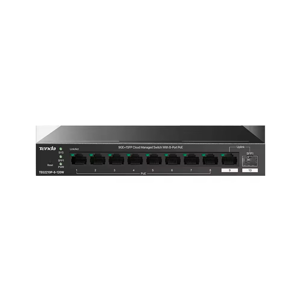 IP-COM Switch 8Port Gigabit 9xGE+1xSFF PoE 102W G2210P Cloud Managment Rackmount