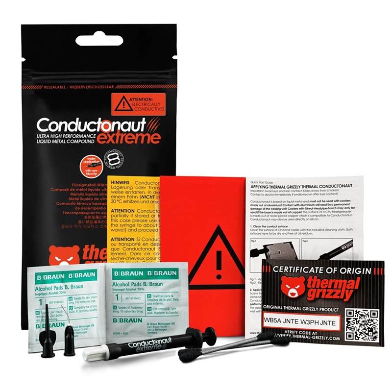 Liquid Metal for Cooler Thermal Grizzly Conductonaut Extreme 1g