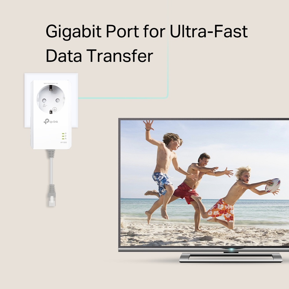TP-Link AV1000 Gigabit Passthrough Powerline Adapter TL-PA7017P KIT