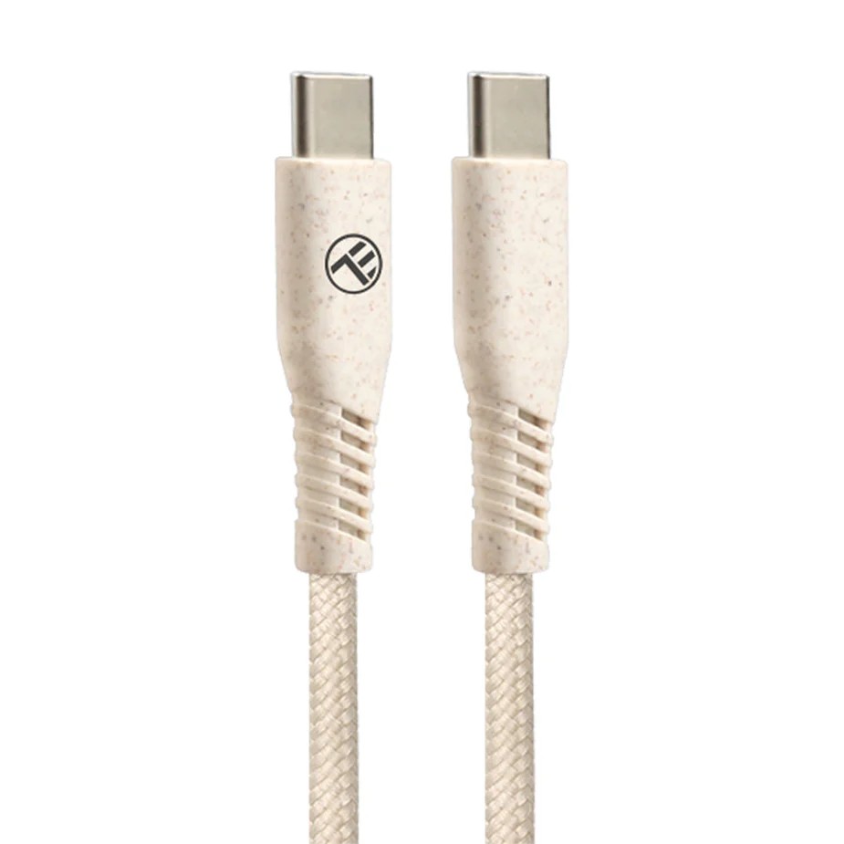 USB Type-C to Type-C Cable PD60W 3A Tellur 1m Eco Nylon Cream