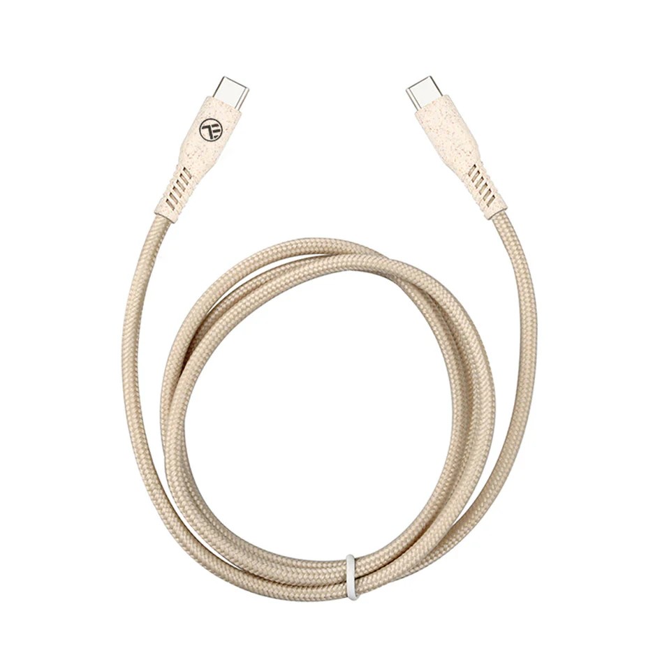 USB Type-C to Type-C Cable PD60W 3A Tellur 1m Eco Nylon Cream