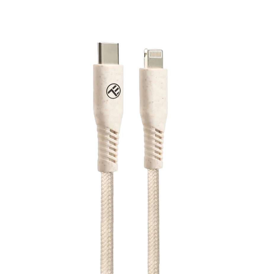 USB Type-C to Lightning Cable for Apple PD20W 2.4A Tellur 1m Eco Nylon Cream