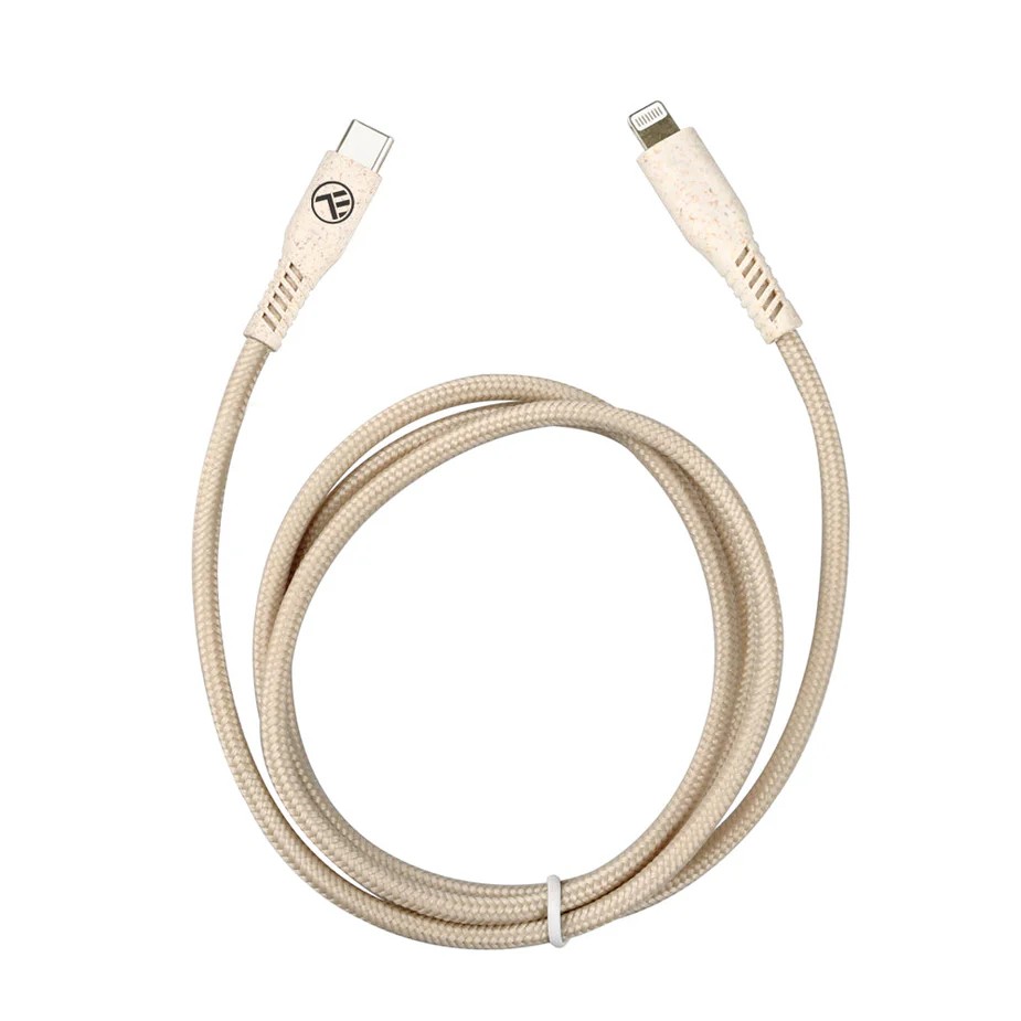 USB Type-C to Lightning Cable for Apple PD20W 2.4A Tellur 1m Eco Nylon Cream