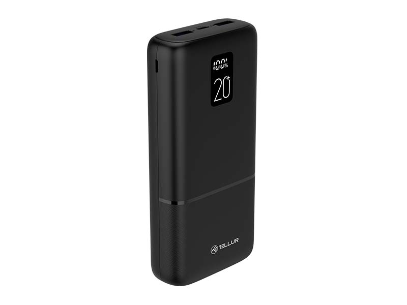 Power Bank Tellur PD202 Boost Pro 20000mAh Dual Type-C QC 3.0 22.5W + PD20W LCD Black
