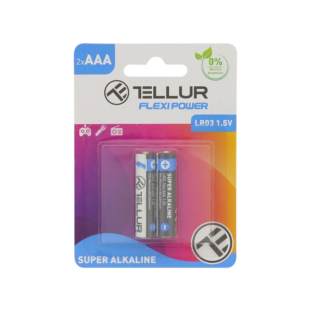 Batteries Tellur AAA 2pack Super Alkaline LR03 Flexi
