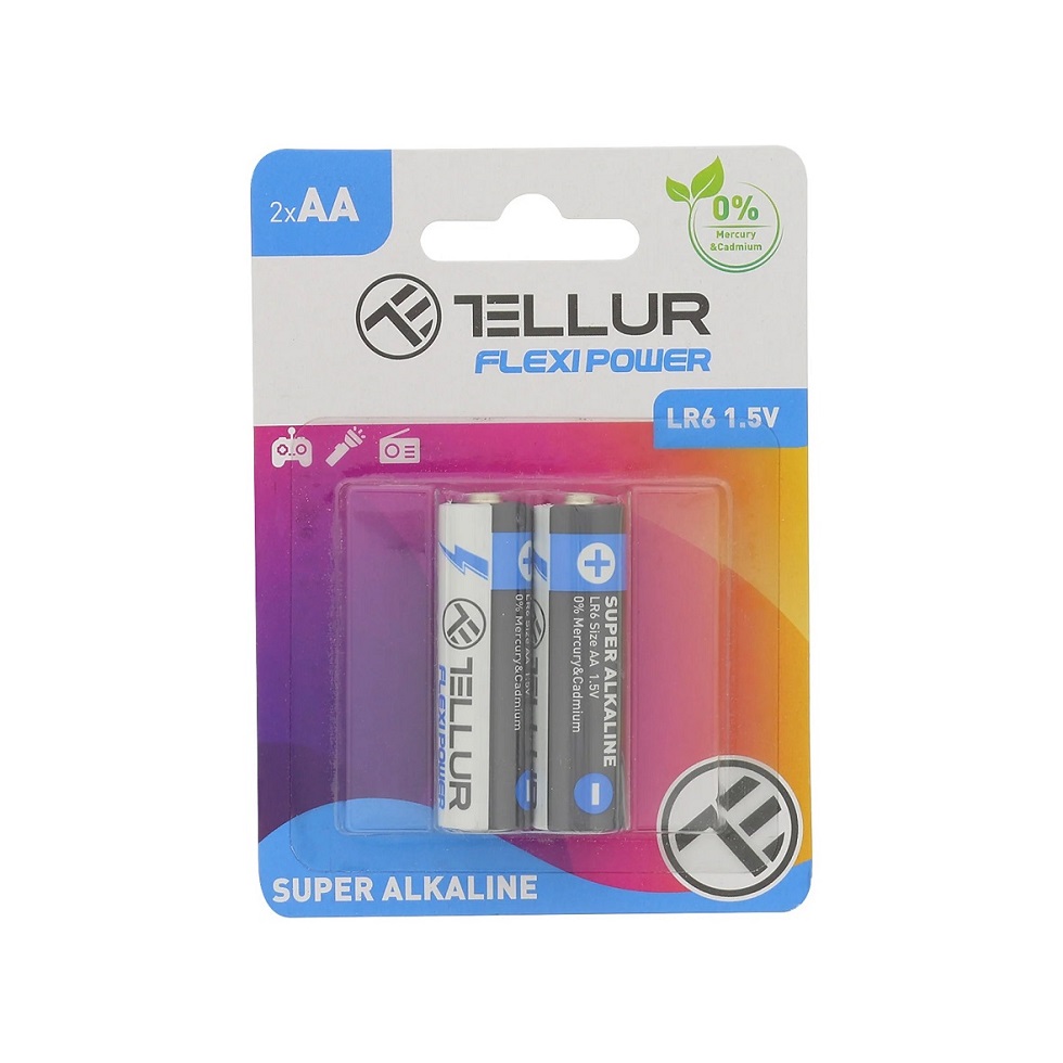 Batteries Tellur AA 2pack Super Alkaline LR06 Flexi