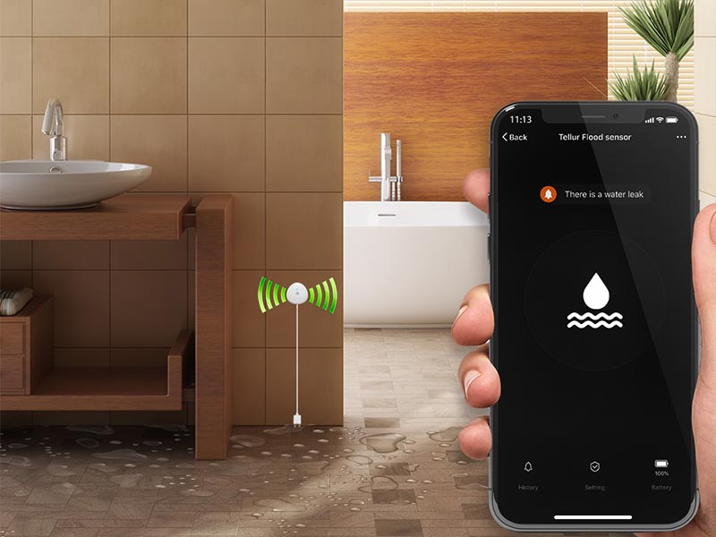Flood Sensor Tellur Smart Wi-Fi White