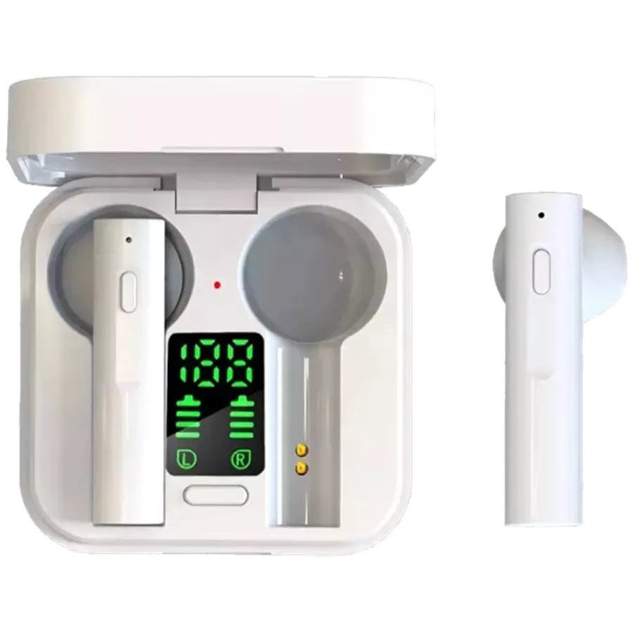 Earphones Denver TWS-62 Bluetooth w/Microphone, Solar Charging White