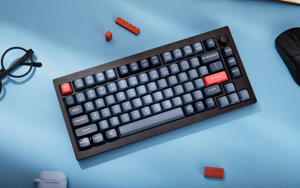 Keyboard Keychron V1 Max 75% Wireless Swappable RGB Backlight Gateron Jupiter Brown Switch - Black