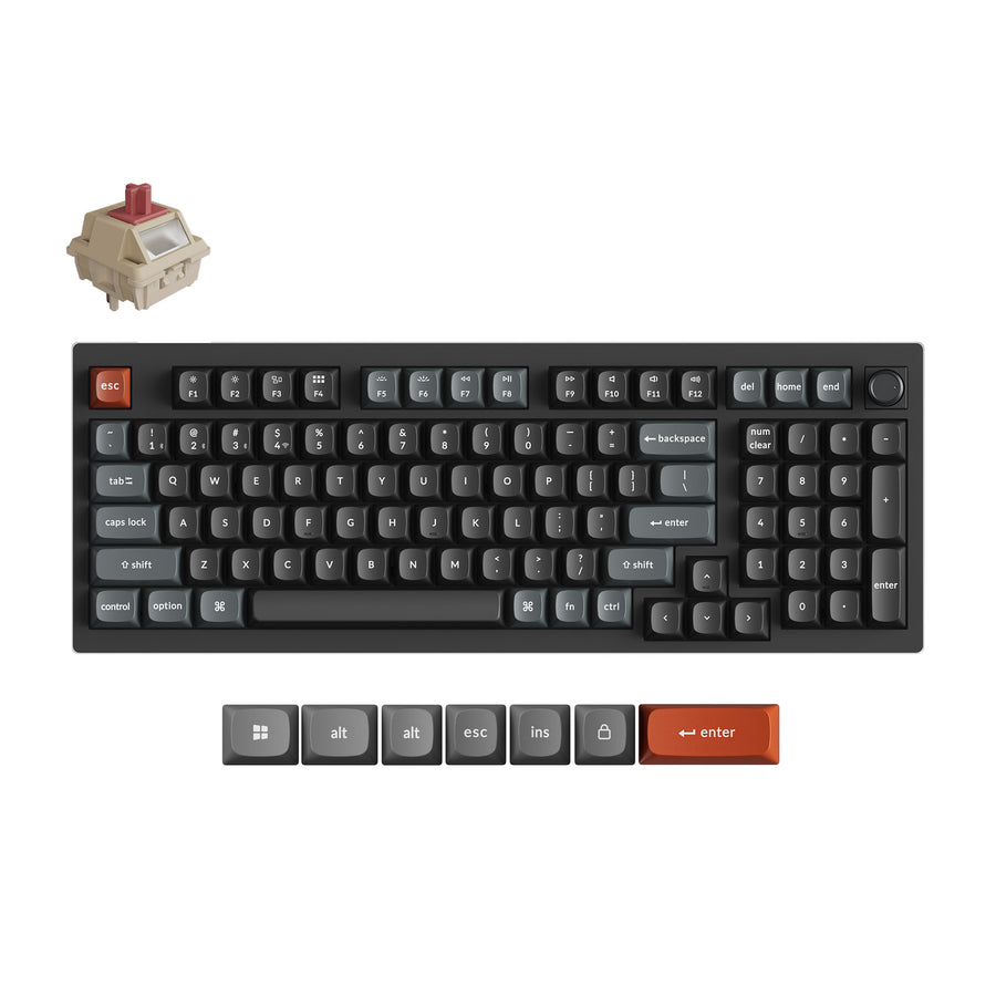 Keyboard Keychron V5 Ultra 8K 96% Wireless Swappable RGB Backlight Gateron Jupiter Red - Black