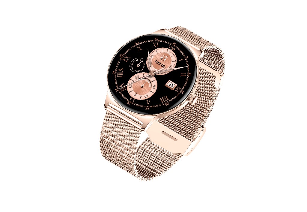 North Edge Healthcare Watch V89 Amoled Gold Steel with Screen Health Monitoring, Bluetooth Call