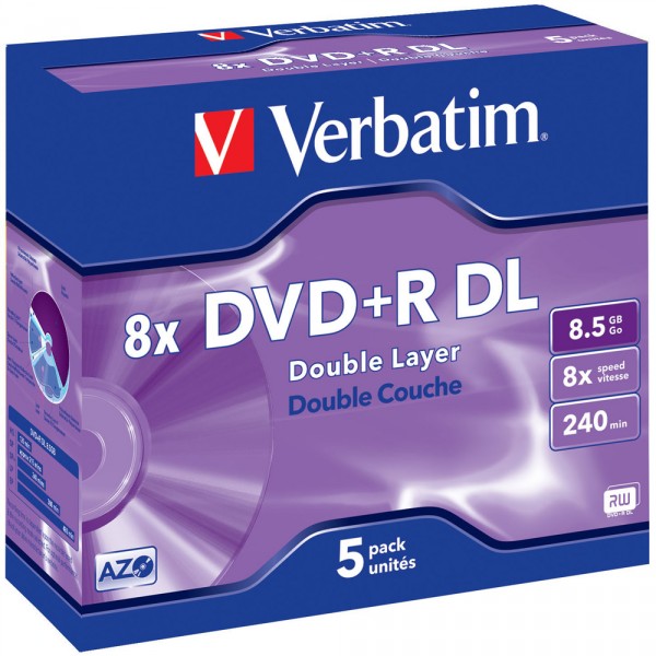 DVD+R DL 8.5GB 8x Verbatim 5pcs Slimcase